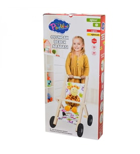ONY-386 Ahşap Oyuncak Bebek Arabası -Onyıl