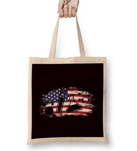 Chemistry US American Flag Science Laboratory Pharmacist Bez Çanta Uzun Saplı