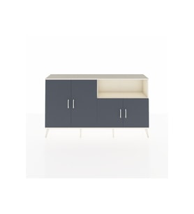 Arges Konsol 6 Raflı 4 Kapaklı 176x30x99 Aytaşı-Antrasit/Aytaşı
