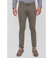 Morven Erkek Bej Soldier Pamuk 5 Cep Slim Fit Dar Kesim Kot Pantolon