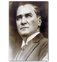 Cakatablo Atatürk Smokinli Yakın Portre MDF Tablo