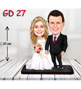 Kişiye Özel Ahşap Biblo - Gelin Damat Biblo 8 ( 3D Biblo )