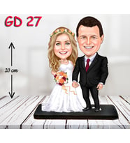 Kişiye Özel Ahşap Biblo - Gelin Damat Biblo 8 ( 3D Biblo )