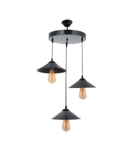 MYLİGHTS  RETRO  RUSTİK VİNTAGE  METAL SARKIT AVİZE  MAT SİYAH  ÜÇLÜ