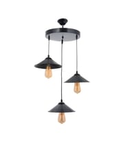 MYLİGHTS  RETRO  RUSTİK VİNTAGE  METAL SARKIT AVİZE  MAT SİYAH  ÜÇLÜ