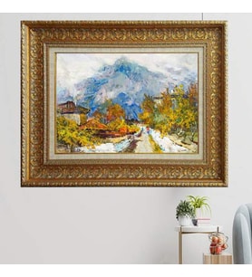 Gold Altın Kalın Çerçeveli Paspartulu Tablo vk1541