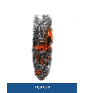 TQB-080 KANATLI SAVAŞCI VE ANKA KUŞU DESEN RENKLİ GEÇİCİ KOL DÖVMESİ-TATTO