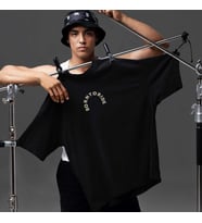 Dijital Baskılı Unisex Tshirt, Günlük Kullanıma Uygun Pamuklu Regular Tshirt (Siyah)
