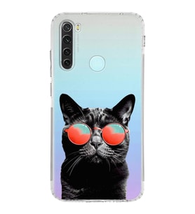 PrintiFy Xiaomi Redmi Note 8 ile Uyumlu Kedi 3 Kamera Korumalı Şeffaf Kılıf