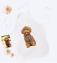 BK Gift Kişiye Özel Tam Boy Köpek Karikatürlü Beyaz Mutfak Önlüğü-1