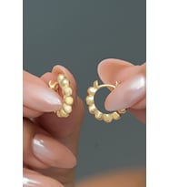 925 Ayar Gümüş Gold Kaplama Toplu 15 mm Halka Küpe