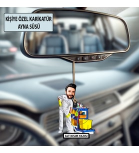 Kişiye Özel Karikatür Erkek Ayna Süsü – Araç İçi Esprili Hediyelik