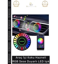 #OtoKoku Bluetooth Uygulama Kontrollü Havalandırma Araç İçi Koku Hazneli RGB Sese Duyarlı LED Işık