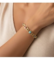 STİL İNCİSİ/XUPING JEWELRY NAZAR BONCUKLU BİLEKLİK (Altın Rengi)