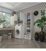 Kenzlife çamaşır makinesi dolabı hayzumsüpürge byz 180*126*55 banyo kiler çift kapaklı arkalıklı (Karışık)