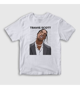 Presmono Unisex Çocuk Beyaz Icon Astroworld Travis Scott T-Shirt 42704tt