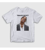 Presmono Unisex Çocuk Beyaz Icon Astroworld Travis Scott T-Shirt 42704tt