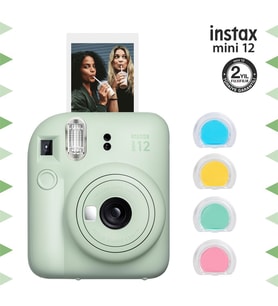 Instax mini 12 Yeşil Fotoğraf Makinesi ve 4'lü Renkli Lens Seti