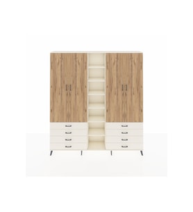 Arges Dolap 10 Raflı 8 Çekmeceli 2 Askılı 220x30x243 Aytaşı-Çam/Aytaşı