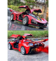 Sesli Işıklı Buhar Atan Metal Die Cast Model Kırmızı Spor Oyuncak Araba 20x8x5 Cm