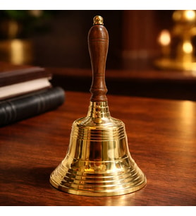 Pirinç El Çanı 23x12 Cm – Klasik Tasarım Dekoratif Çan (Karışık)