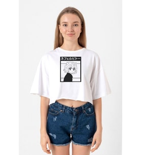 Hunter x Hunter Anime Neferpitou Beyaz Kadın Crop Tshirt