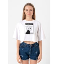 Hunter x Hunter Anime Neferpitou Beyaz Kadın Crop Tshirt