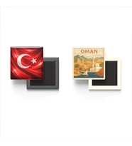 Buzdolap Magnetleri - Umman Bayrağı ve Türk Bayrağı - 2'li Set Magneti