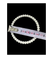 Pratik Şık Plastik İncili Nikah Şekeri Halkası ( 7cm-Beyaz)