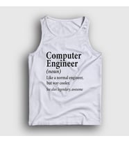 Presmono Unisex Beyaz Computer Engineer Hediye Bilgisayar Mühendisi Atlet 536823tt (Beyaz)