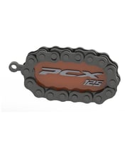 PCX 125 Logolu Özel Tasarım Zincir Detaylı Motosiklet Anahtarlığı