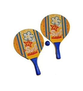 Beach Ball Tahta Raket - 3394 - Sarı