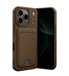 iPhone 17 Pro Max Kelvin Kartvizitli Silikon - Kahverengi