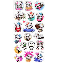 Sticker Kabartmalı Stiker Çıkartma Etiket (XHC163)-18x9 cm- Sevimli Panda
