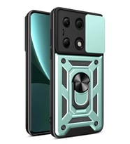 Newface Xiaomi Poco M6 Pro 4G Kılıf Pars Lens Yüzüklü Silikon - Yeşil