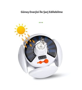 Solar Güneş Enerjili Kamp Lambası Katlanabilir Taşınabilir Solar Bahçe Aydınlatma - Kamp Lambası