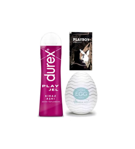 Durex Kirazlı 50 ml Jel + Egg Wavy Erkeklere Cep Tipi Mastürbatör + Hediye