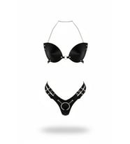 Mulvxbrf Brf02 Siyah Harness Takım Suni Deri Zincir Detaylı Bralet - Brf1223 (Mulvix)