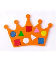 Montessori Eğitici Taç Şekil Oyuncağı İnce Motor Becerileri Geliştirme Renk ve Şekil Tanıma (Turuncu)