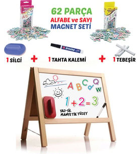 2Diy-Toy Masaüstü Manyetik Yazı Tahtası 62 Parça Magnetli  2243 (Karışık)