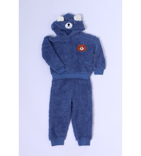 ERKEK BEBEK PELUŞ ALT ÜST TAKIM BASKILI D47 (Lacivert)