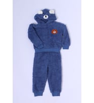 ERKEK BEBEK PELUŞ ALT ÜST TAKIM BASKILI D47 (Lacivert)