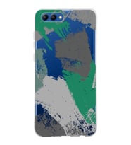 Huawei Honor View 20 Uyumlu Kapak Brush Stroke Tasarımlı Şeffaf Silikon Kılıf