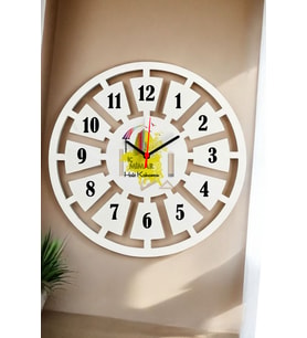 İç Mimar Duvar Saati 40cm (Beyaz)