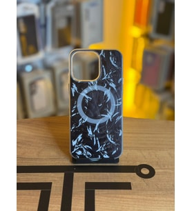 iPhone 15 Pro Max Uyumlu Renkli İllüstrasyon Özel Tasarım Silikon Kılıf (Siyah - Beyaz)