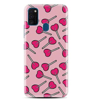 Samsung M21 M22 M23 M30 M31S M32 Kılıf Desenli Silikon Heart Lollipop 1414