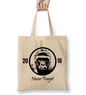 Harambe the Gorilla Bez Çanta Uzun Saplı