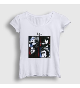 Presmono Kadın Beyaz Band The Beatles T-Shirt 114309tt (Beyaz)
