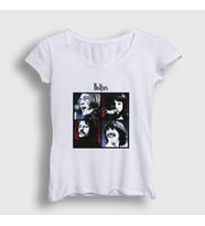 Presmono Kadın Beyaz Band The Beatles T-Shirt 114309tt (Beyaz)