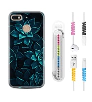 General Mobile GM8 Go GM9 GM20 Pro Plus Kılıf Kablo Koruma Spiral Silikon Mistik Çiçekler 1650